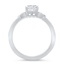 Engraved Art Deco Three Stone Diamond Ring, smallside view
