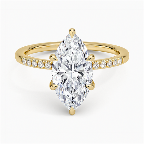 18K Yellow Gold Viviana One-Quarter Coverage Diamond Ring
