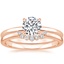 14K Rose Gold Elodie Ring with Crescent Diamond Ring
