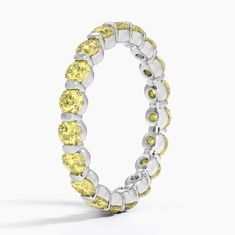 Eternity Yellow Lab Diamond Ring (2 ct. tw.) in Platinum