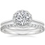Platinum Calla Diamond Ring (1/3 ct. tw.) with Luxe Petite Shared Prong Diamond Ring (3/8 ct. tw.)