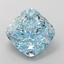 2.76 Ct. Fancy Vivid  Blue Cushion Lab Grown Diamond