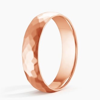 Canyon High Polish 5mm Wedding Ring in 14K Rose Gold