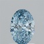 1.01 Ct. Fancy Vivid  Blue Oval Lab Grown Diamond