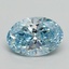 2.82 Ct. Fancy Vivid Blue Oval Lab Grown Diamond
