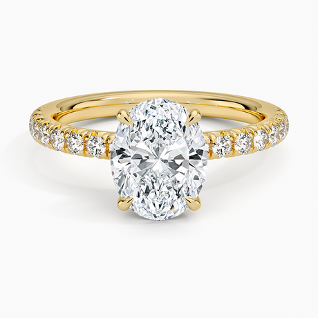 18K Yellow Gold Amelie Half-Coverage Diamond Ring