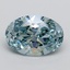 1.06 Ct. Fancy Intense Blue Green Oval Lab Grown Diamond
