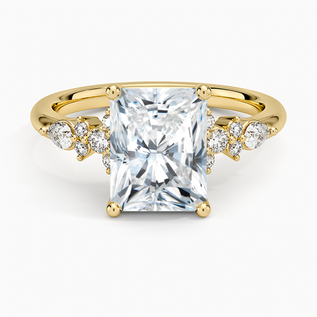 Pear and Round Diamond Engagement Ring Setting