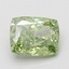 3.09 Ct. Fancy Vivid Green Cushion Lab Grown Diamond