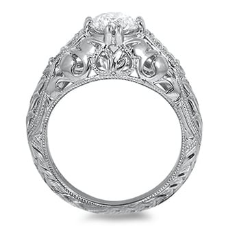 Custom Vintage Inspired Diamond Filigree Ring