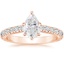 14K Rose Gold Sienna Three-Quarter Coverage Diamond Ring, smalltop view