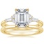 18K Yellow Gold Yvonne Diamond Ring with Petite Comfort Fit Wedding Ring