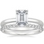 18K White Gold 2mm Comfort Fit Ring with Petite Shared Prong Diamond Ring (1/4 ct. tw.)