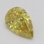 0.34 Ct. Fancy Vivid Orangy Yellow Pear Diamond