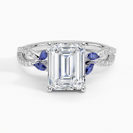 Diamond and Sapphire Engagement Ring