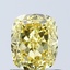 1.03 Ct. Fancy Vivid Yellow Cushion Lab Grown Diamond