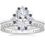 18K White Gold Sol Diamond Ring with Lab Alexandrite Accents with Luxe Bliss Diamond Ring (1/3 ct. tw.)