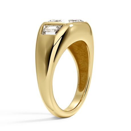 18K Yellow Gold Sloane Three Stone Trapezoid Dome Diamond Ring (1/2 ct. tw.)