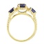 Luxe Three Stone Sapphire Halo, smallside view