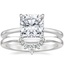 18K White Gold Lumiere Diamond Ring with Lunette Diamond Ring