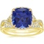 18K Yellow Gold Entwined Halo Diamond Ring (1/3 ct. tw.) with Petite Curved Diamond Ring (1/10 ct. tw.)