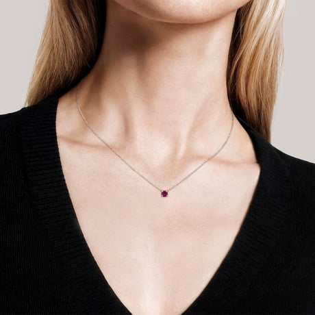 Lab Ruby Solitaire Pendant