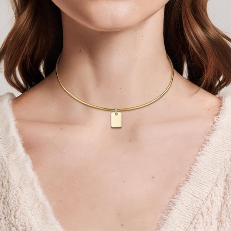 Rectangular Engravable Tag Diamond Charm