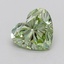 0.70 Ct. Fancy Vivid  Green Heart Lab Grown Diamond