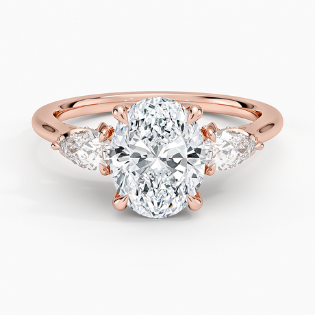 14K Rose Gold Petal Pear Three Stone Diamond Ring (1/2 ct. tw.)