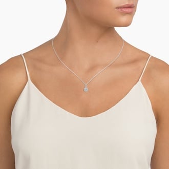Pavé Diamond Bail Pendant in 18K White Gold