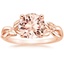14K Rose Gold Budding Willow Solitaire Ring, smalltop view