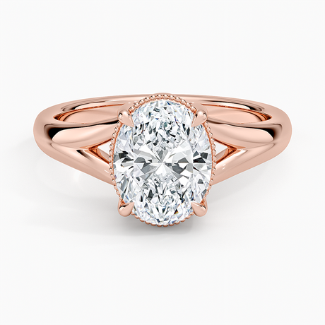 14K Rose Gold Cora Split Shank Solitaire Ring