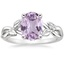 18K White Gold Budding Willow Solitaire Ring, smalltop view
