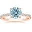 14K Rose Gold Amelie Half Coverage Diamond Ring, smalltop view