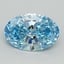 7.02 Ct. Fancy Vivid Blue Oval Lab Grown Diamond