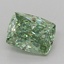1.53 Ct. Fancy Vivid Green Cushion Lab Grown Diamond