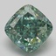 3.53 Ct. Fancy Vivid  Green Cushion Lab Grown Diamond