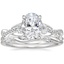 18K White Gold Garland Diamond Ring with Winding Willow Diamond Ring