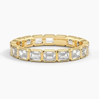 Bezel Emerald Cut Eternity Lab Diamond Ring