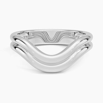 Sculptural Double Band Contoured Wedding Ring in Platinum