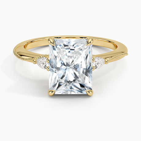 Camellia Three Stone Pear Diamond Ring