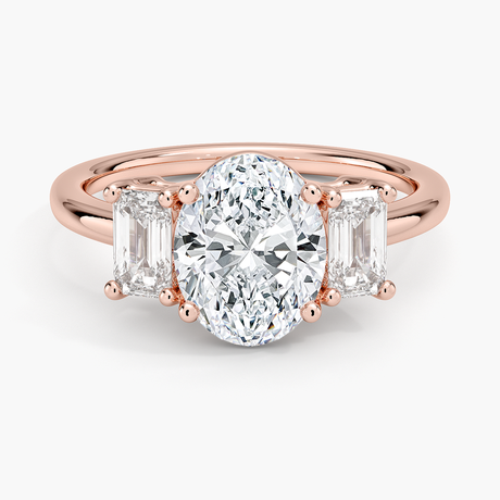 14K Rose Gold Luxe Rhiannon Three Stone Diamond Ring (3/4 ct. tw.)