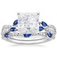 18KW Moissanite Luxe Willow Sapphire and Diamond Bridal Set (1/4 ct. tw.), smalltop view