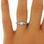 The Ruth Ring, smalltop view on a hand