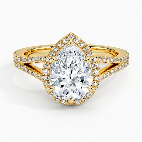 18K Yellow Gold Fortuna Halo Diamond Ring (1/2 ct. tw.)