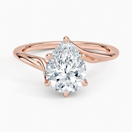 14K Rose Gold Delilah Twist Solitaire Ring