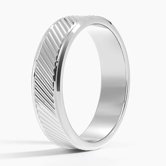 Elias Beveled Edge 5.5mm Wedding Ring in Platinum
