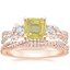 14K Rose Gold Three Stone Luxe Willow Diamond Ring (1/2 ct. tw.) with Petite Luxe Twisted Vine Diamond Ring (1/4 ct. tw.)