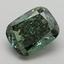 4.38 Ct. Fancy Vivid  Green Cushion Lab Grown Diamond