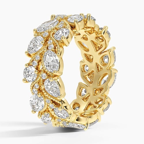 Camellia Eternity Diamond Ring in 18K Yellow Gold | Brilliant Earth